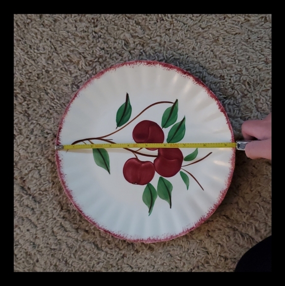 🍒 Blue Ridge pottery Vintage Hand‑Painted Cherry Plate Cottagecore Charm Set 2 - Picture 9 of 10